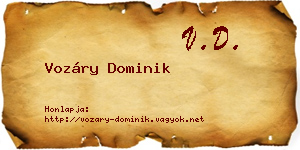 Vozáry Dominik névjegykártya